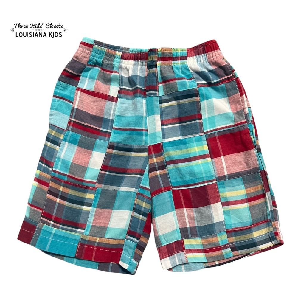 Kelly's Kids 5-6Y Red & Blue Madras Plaid Shorts